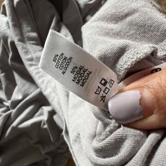 Cosabella Two Piece Pajama Set Grey Gray Solid Women’s SZ MED Cozy Lounge Cotton - Picture 4 of 6